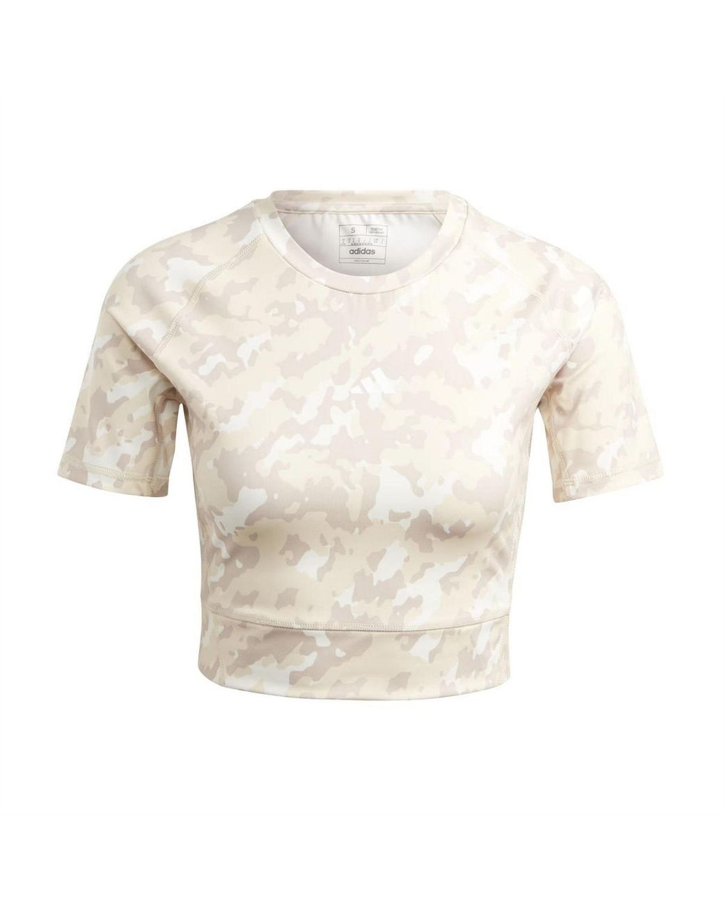 Adidas White Camo Print Training T Shirt