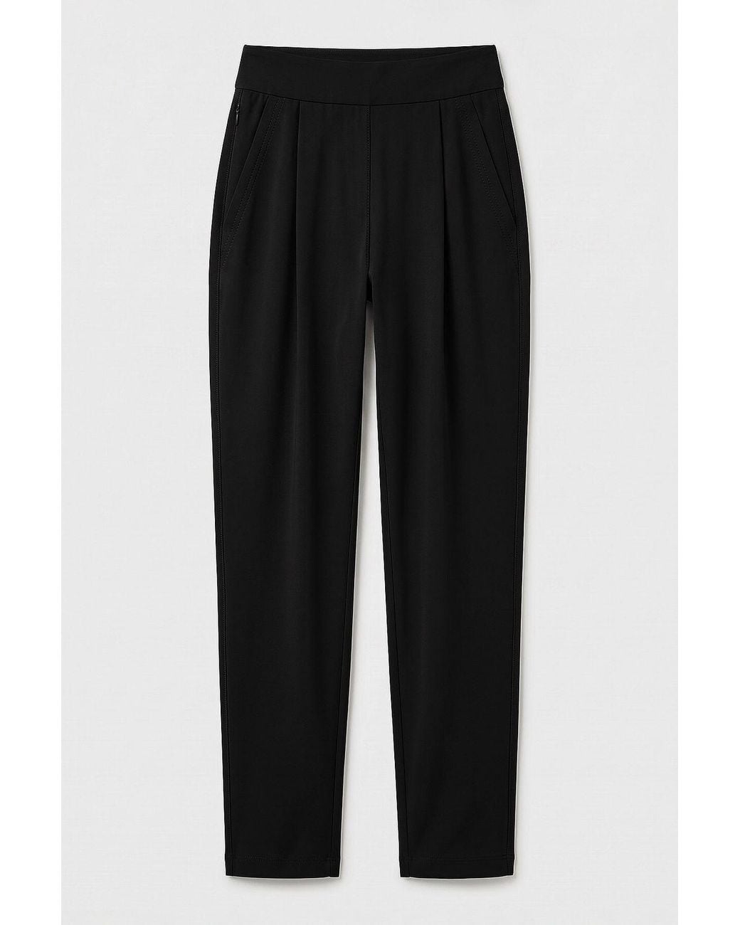 TOMMY LIFE Black Straight-Leg Trousers