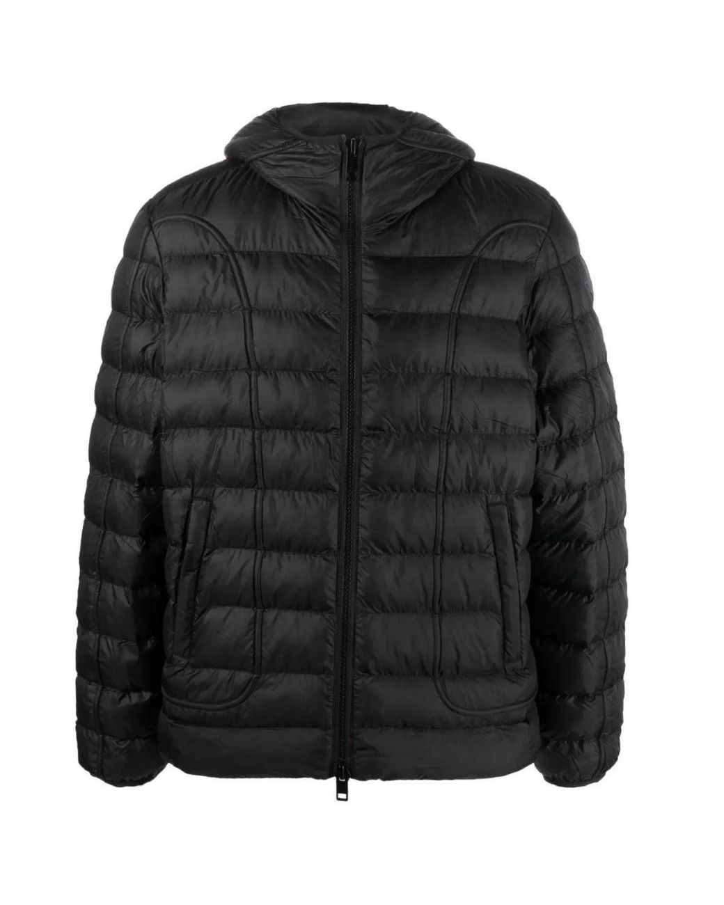 DIESEL Black Plain Hooded Jacket for men