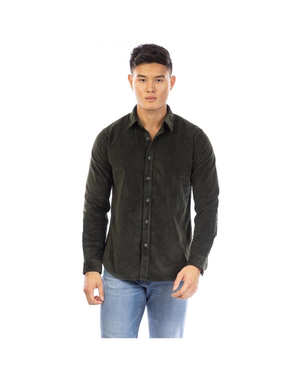 Peter Werth Black Daker Collared Long Sleeve Shirt for men