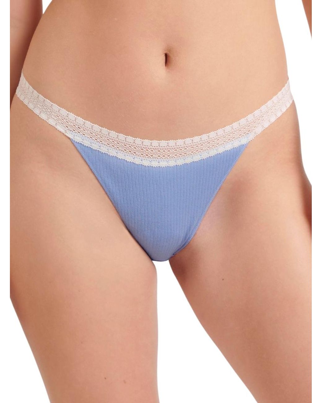 Sloggi Blue Go Ribbed Tanga Briefs 2 Pack