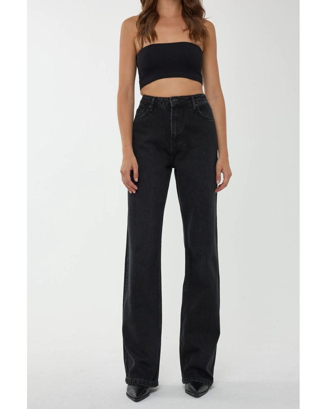 Hiccup Blue High Waist Straight Leg Jeans