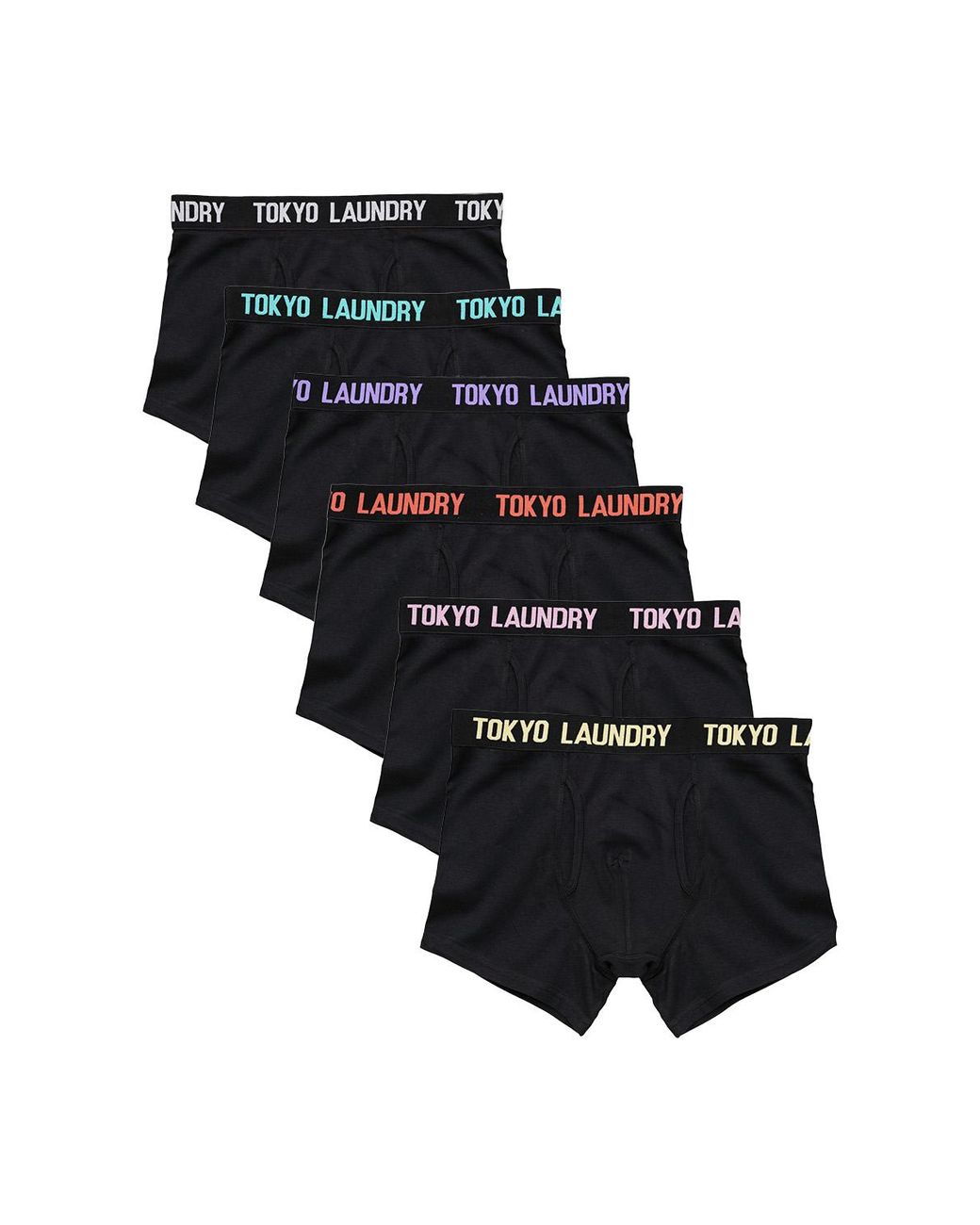 Tokyo Laundry Black 6-Pack Cotton Boxers for men