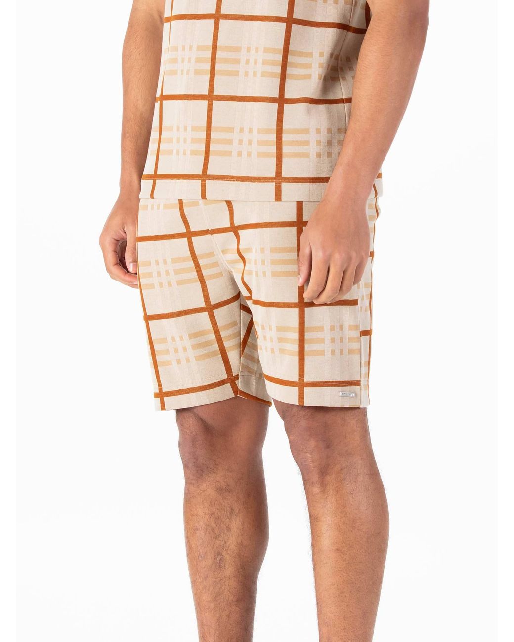 Luke 1977 Natural Stronghold Check Shorts for men