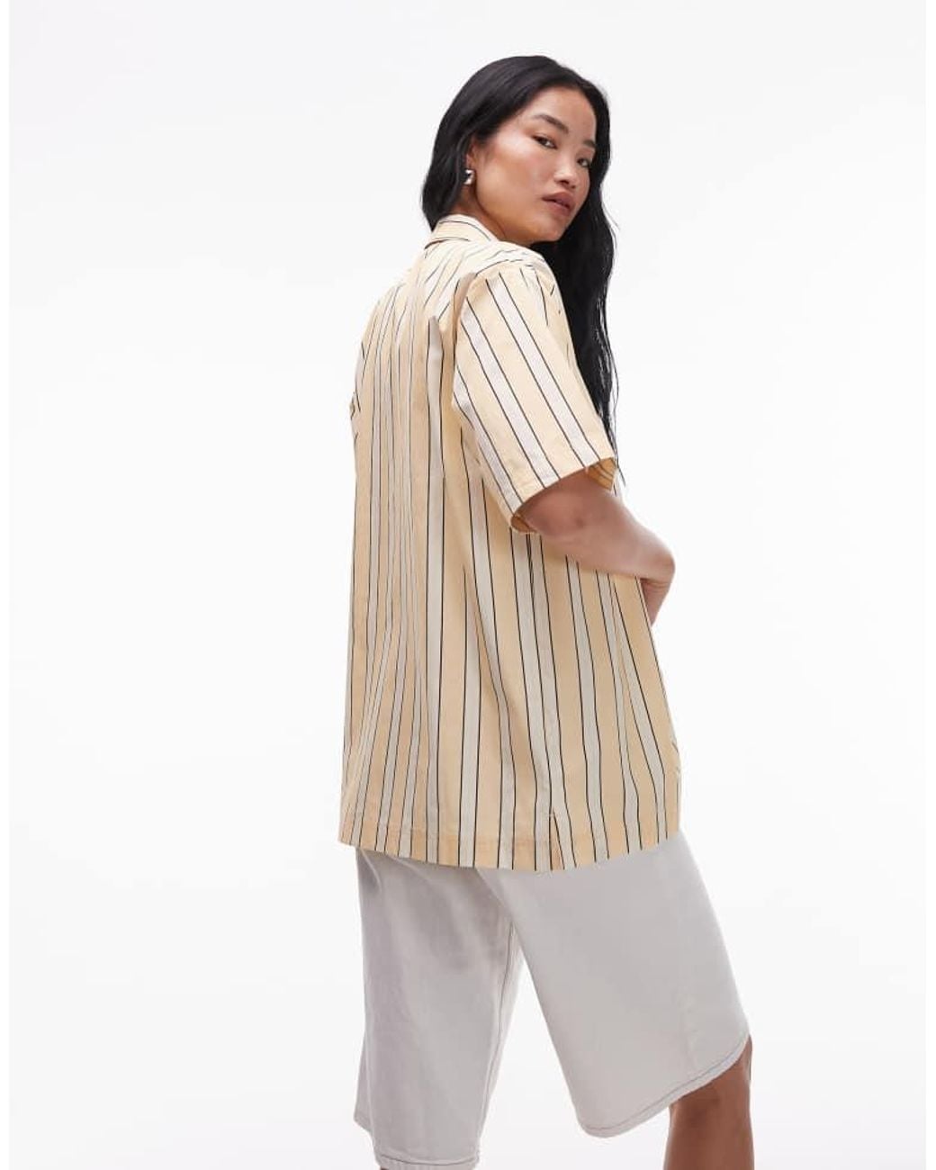 TOPSHOP White Poplin Resort Shirt