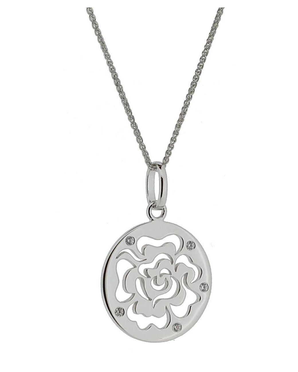 Orphelia White 'Fiore' 925 Sterling Chain With Pendant