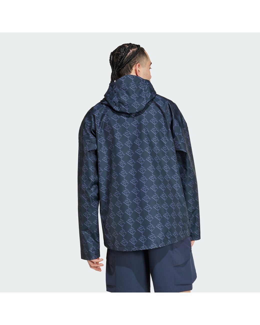 Adidas Originals Blue Real Madrid Seasonal Half-Zip Windbreaker for men