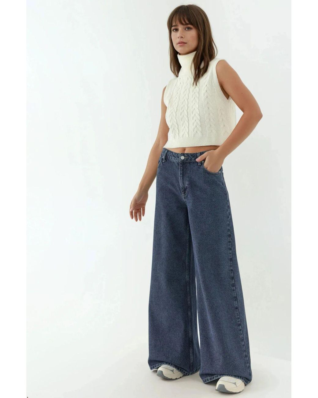 Hiccup Blue High Waist Wide Leg Jeans