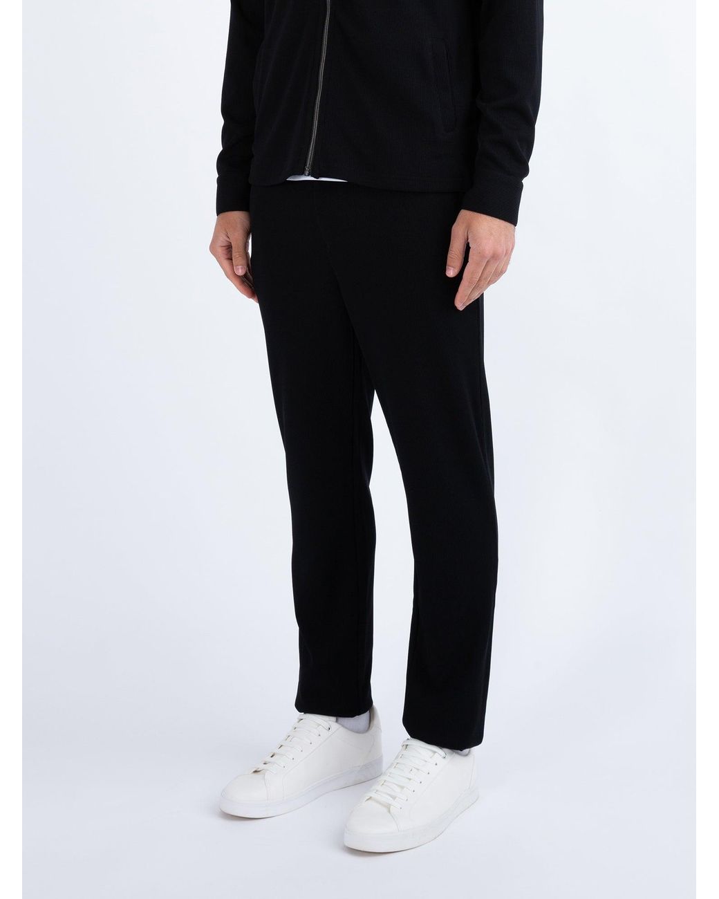 Luke 1977 Black Cordon Stretch Cord Textured Trousers for men