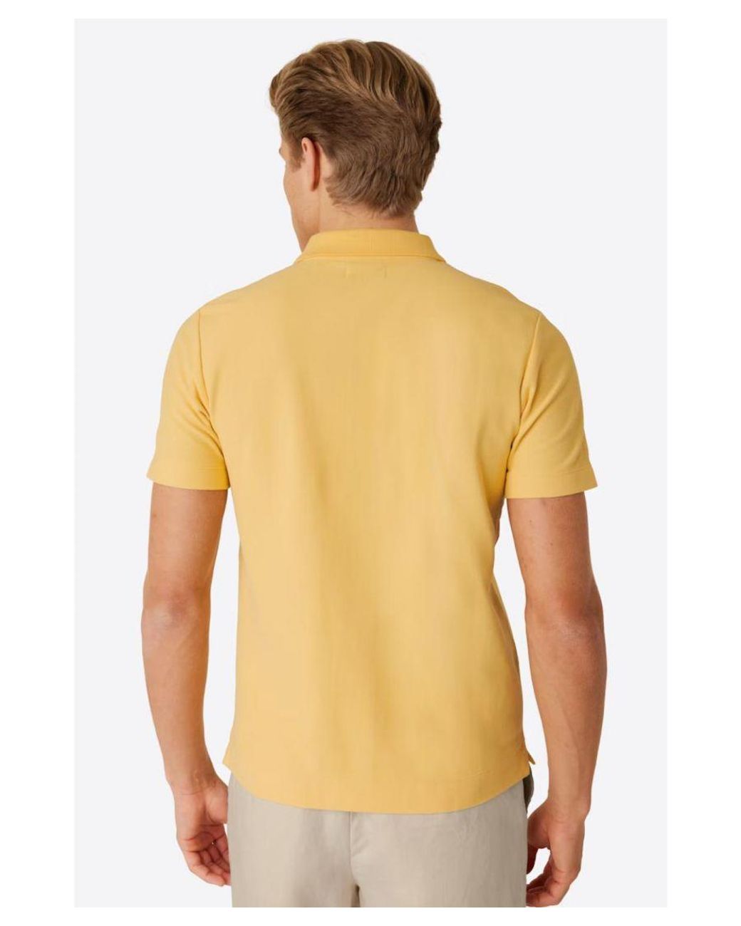 Secret Label Yellow Cotton Pique Polo Shirt for men