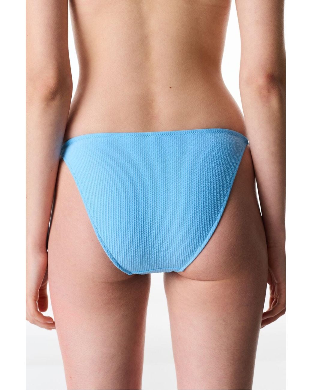 Penti Blue Eulina Textured Mid Waist Bikini Bottoms