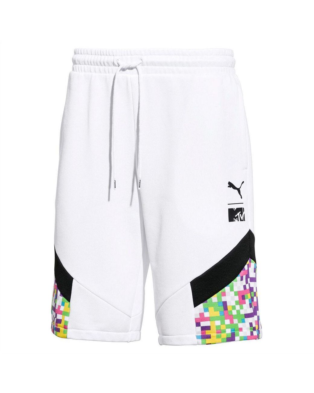 PUMA White X Mtv Stretch Waist Bottoms Graphic Shorts 579677 02 Cotton for men