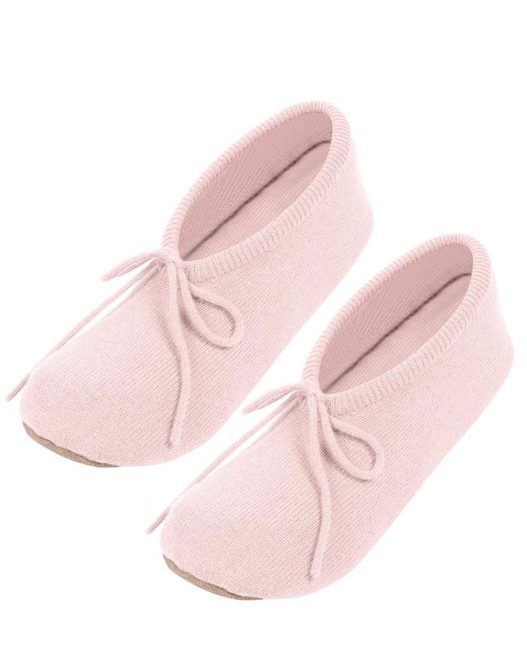 Pure Luxuries Pink 'Millom' Cashmere & Merino Wool Medium Ballet Slippers