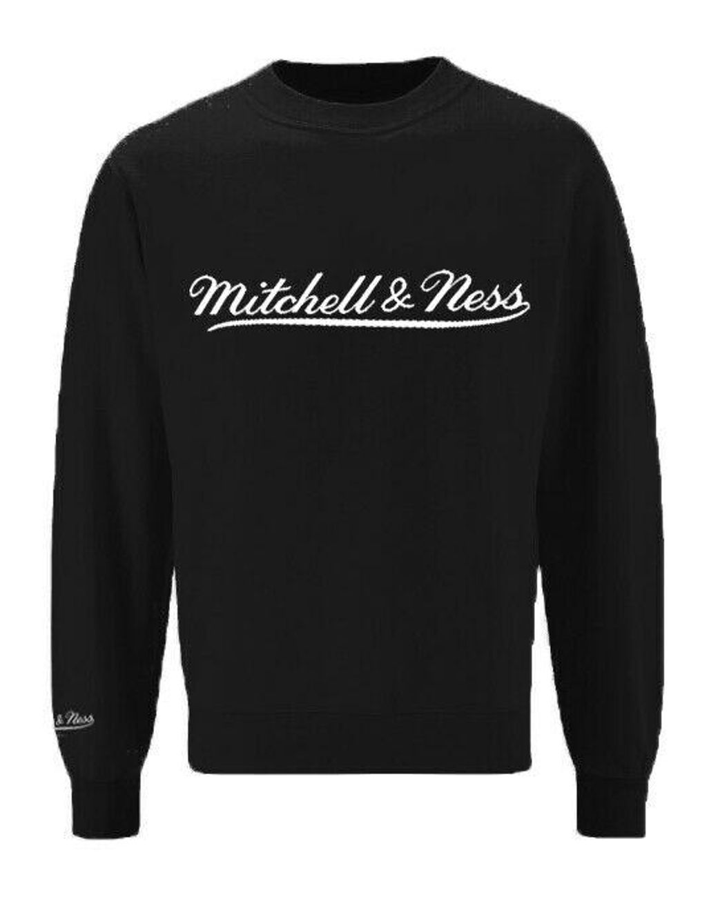 Mitchell & Ness Black Script Logo Sweater Textile for men
