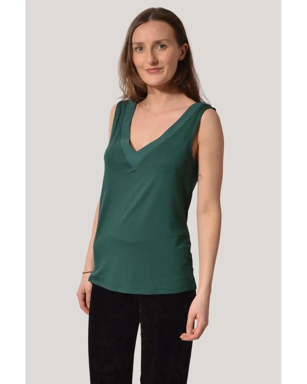Warehouse Green V Neck Cami Top
