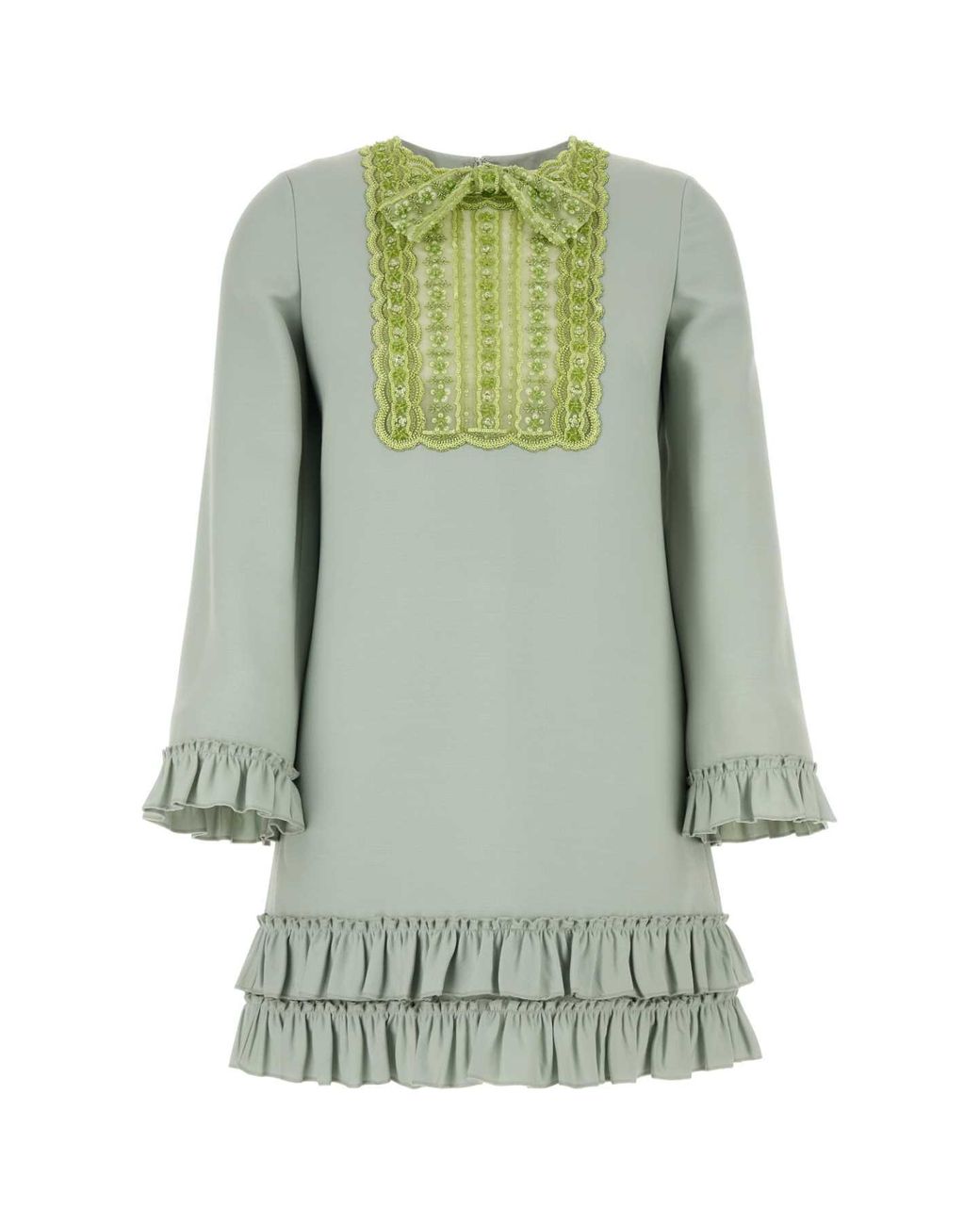 Valentino Garavani Green Mint Wool Blend Mini Dress