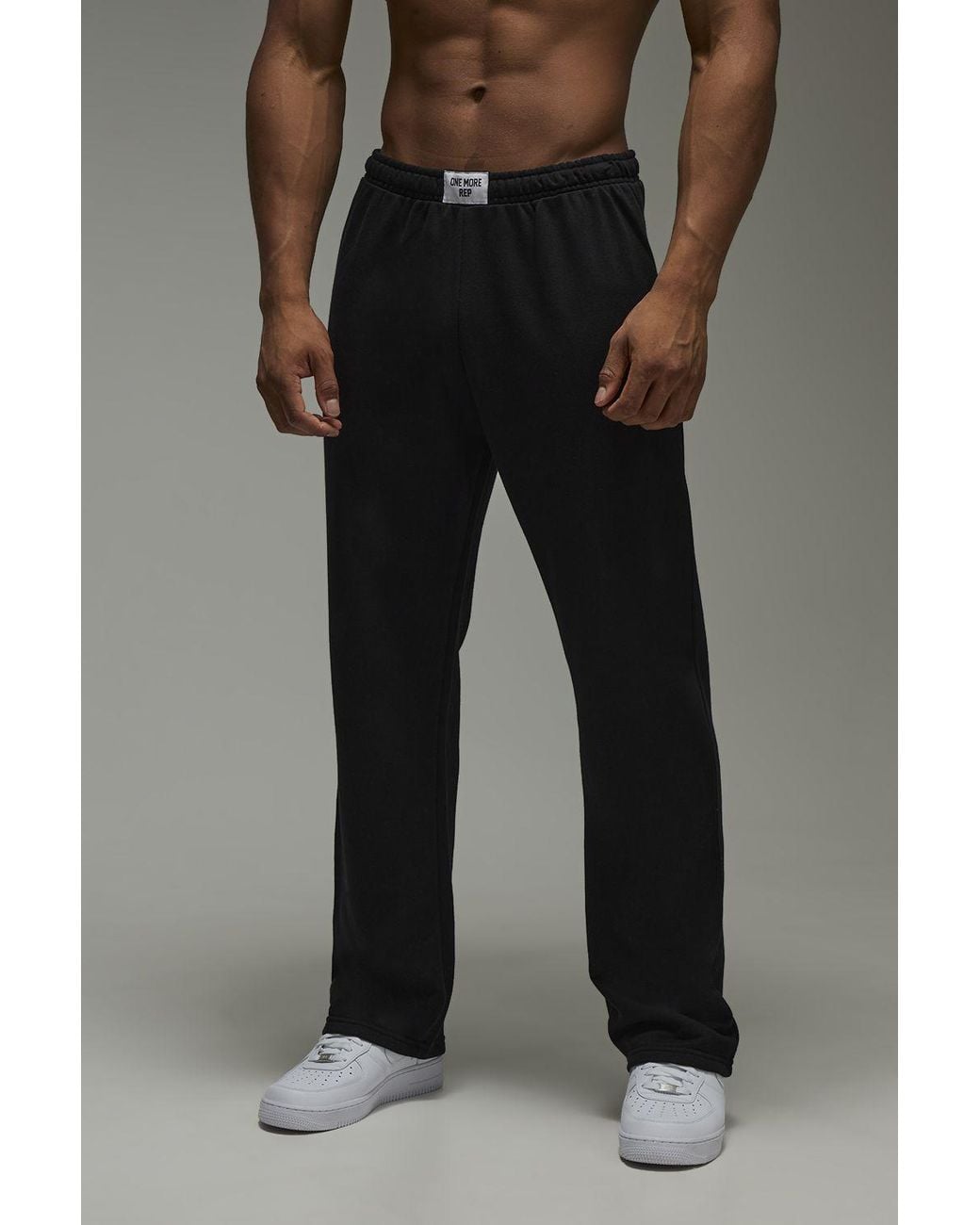 BoohooMAN Black One More Rep Straight Leg Jogger for men