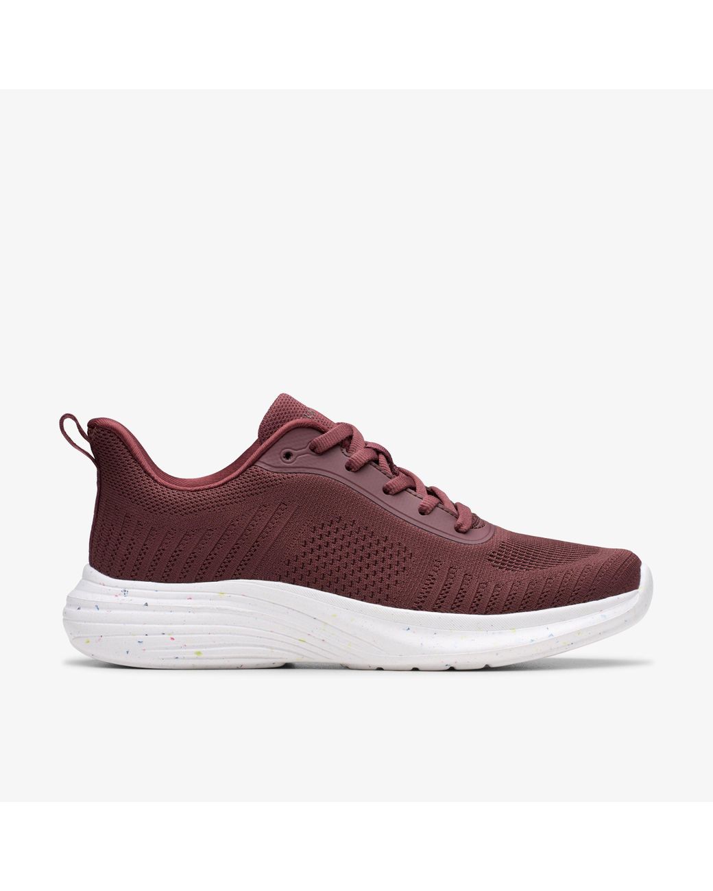 Clarks Red Izza Knit Burgundy Trainers