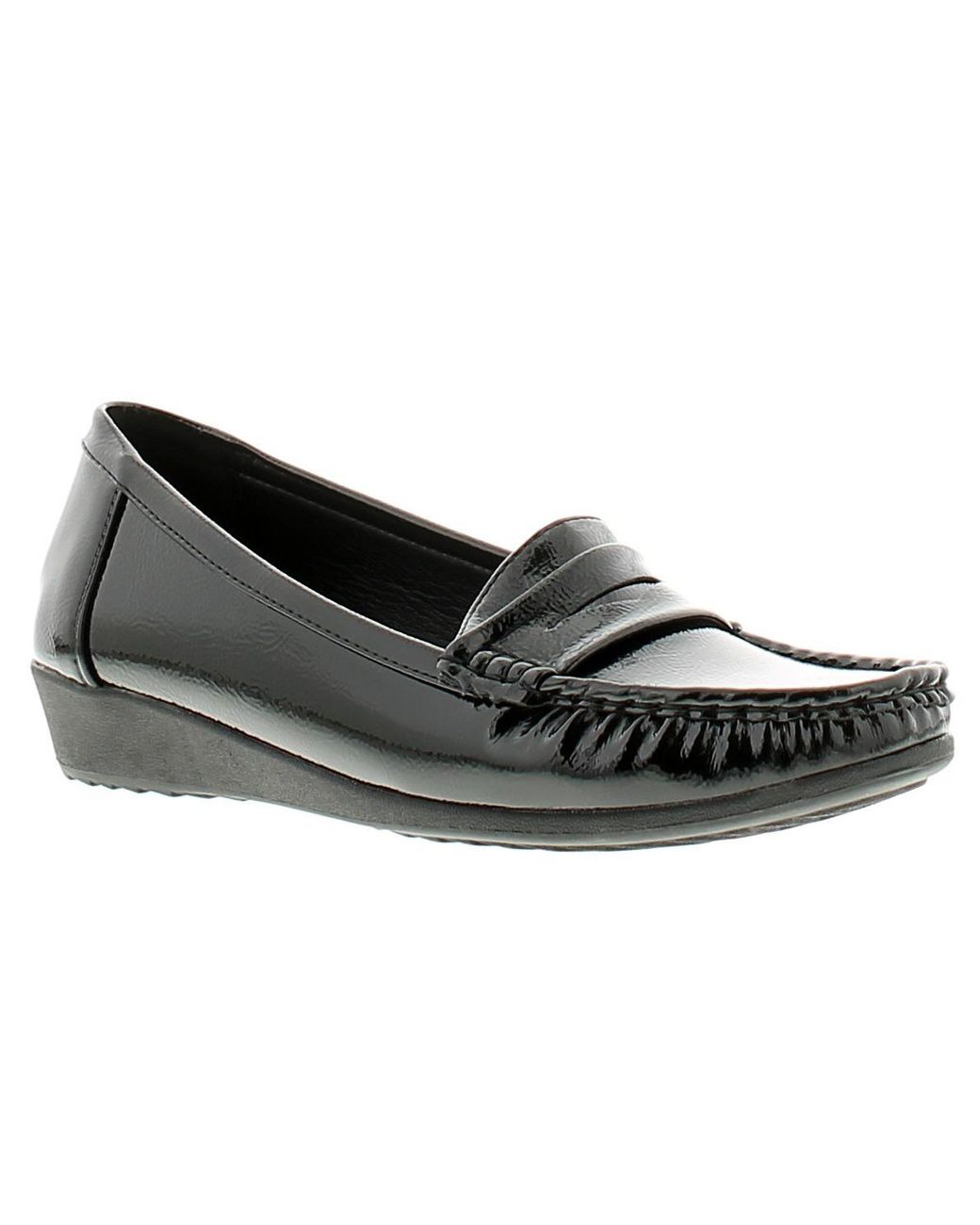 Ever So Soft Black Edith Ladies Wedge Shoes
