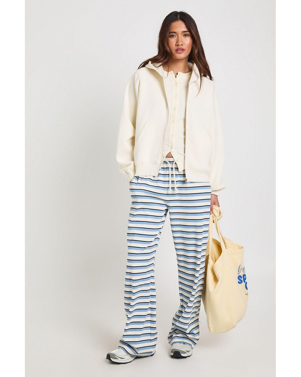 Boohoo Blue Raglan Seam Boxy Zip Through Hoodie