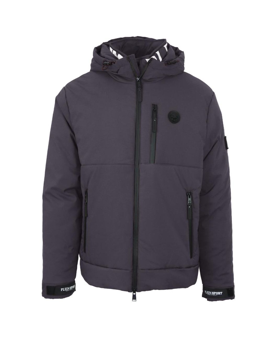 Philipp Plein Blue Padded Large Branded Logo Jacket for men