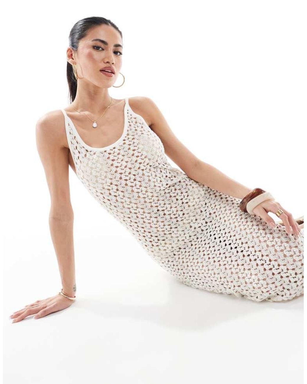 ONLY White Crochet Maxi Dress