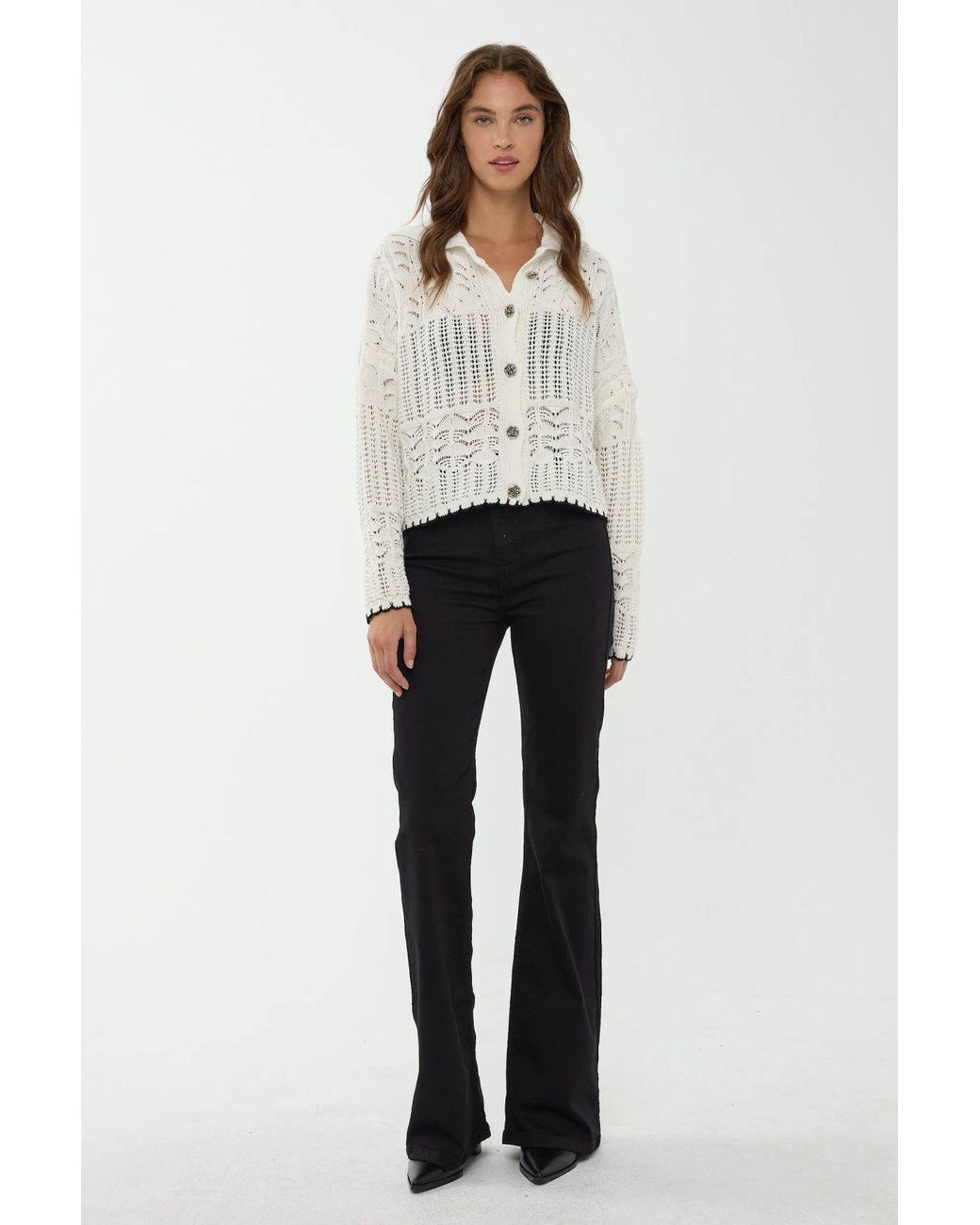 Hiccup Natural Buttoned Knit Cardigan