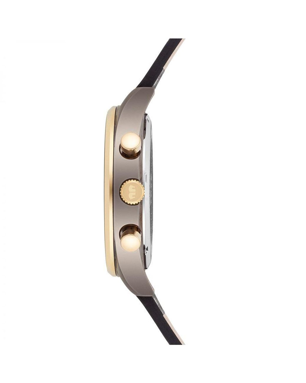 Rhodenwald & Söhne Metallic Genuine Leather Watch 43 Mm for men
