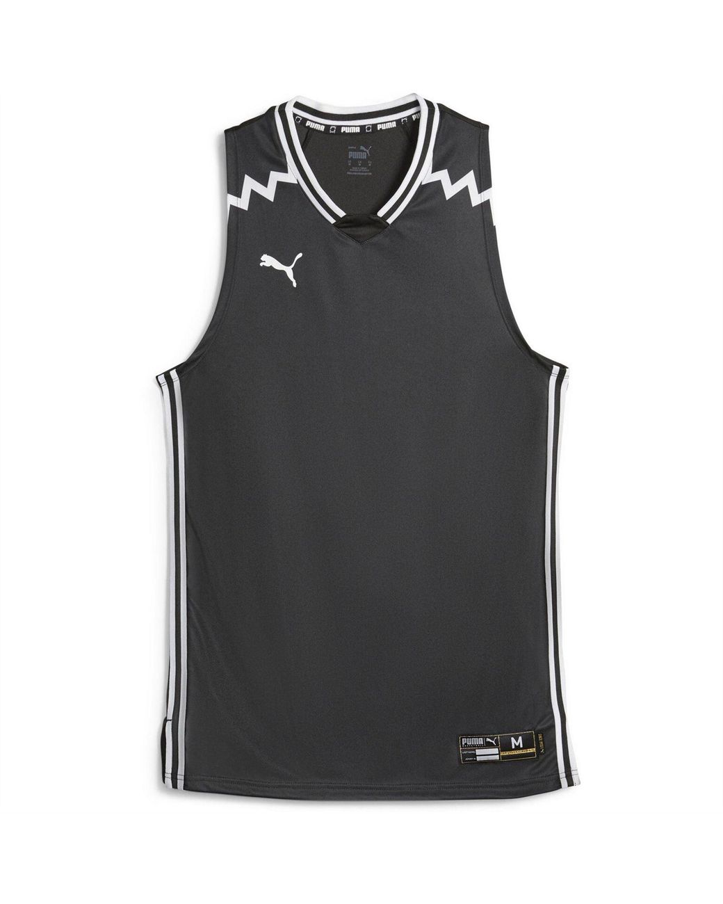 PUMA Black Hoops Team Game Performance Basketball Jersey for men