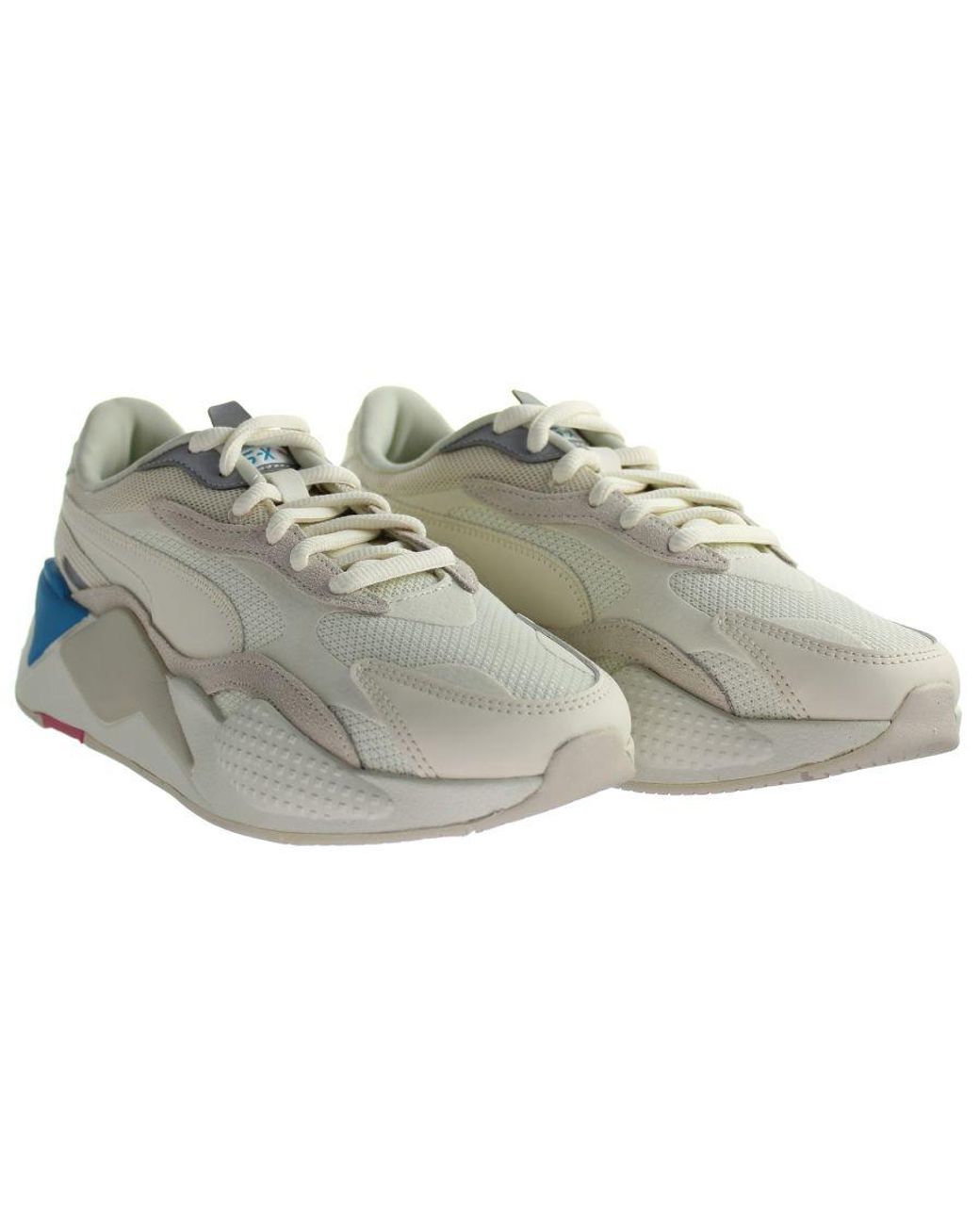 PUMA Gray Rs-x3 Puzzle Lace-up Off White Synthetic S Running Trainers 371570 26 for men