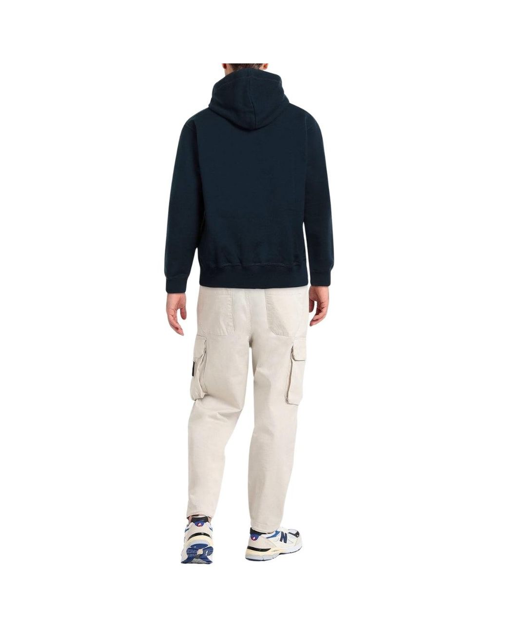 DSquared² Blue Cool Fit Varsity Design Dark Hoodie Cotton for men