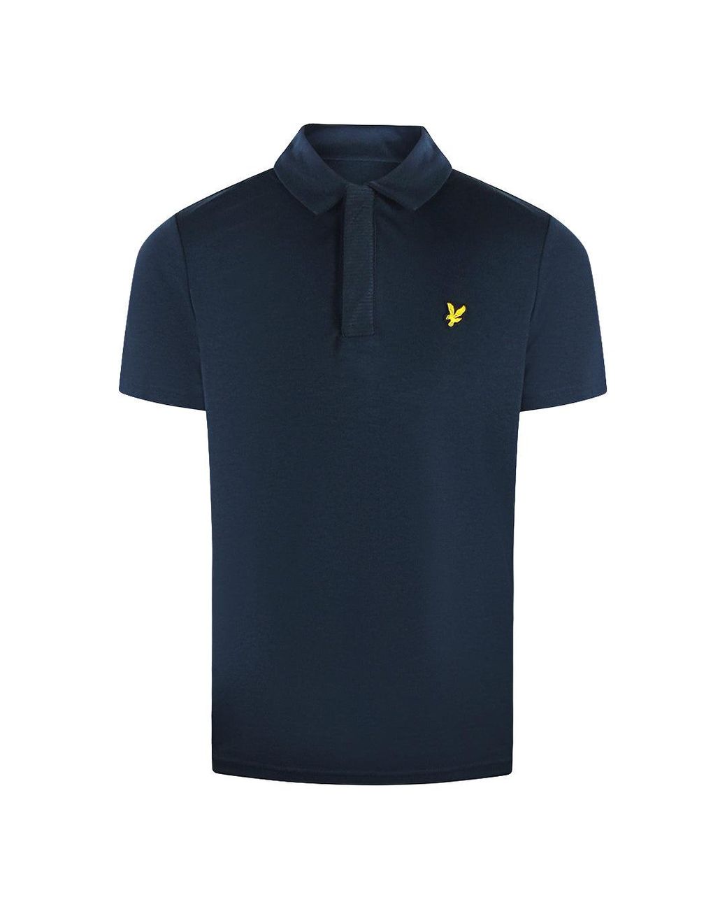 Lyle & Scott Blue Textured Polo Shirt Cotton for men
