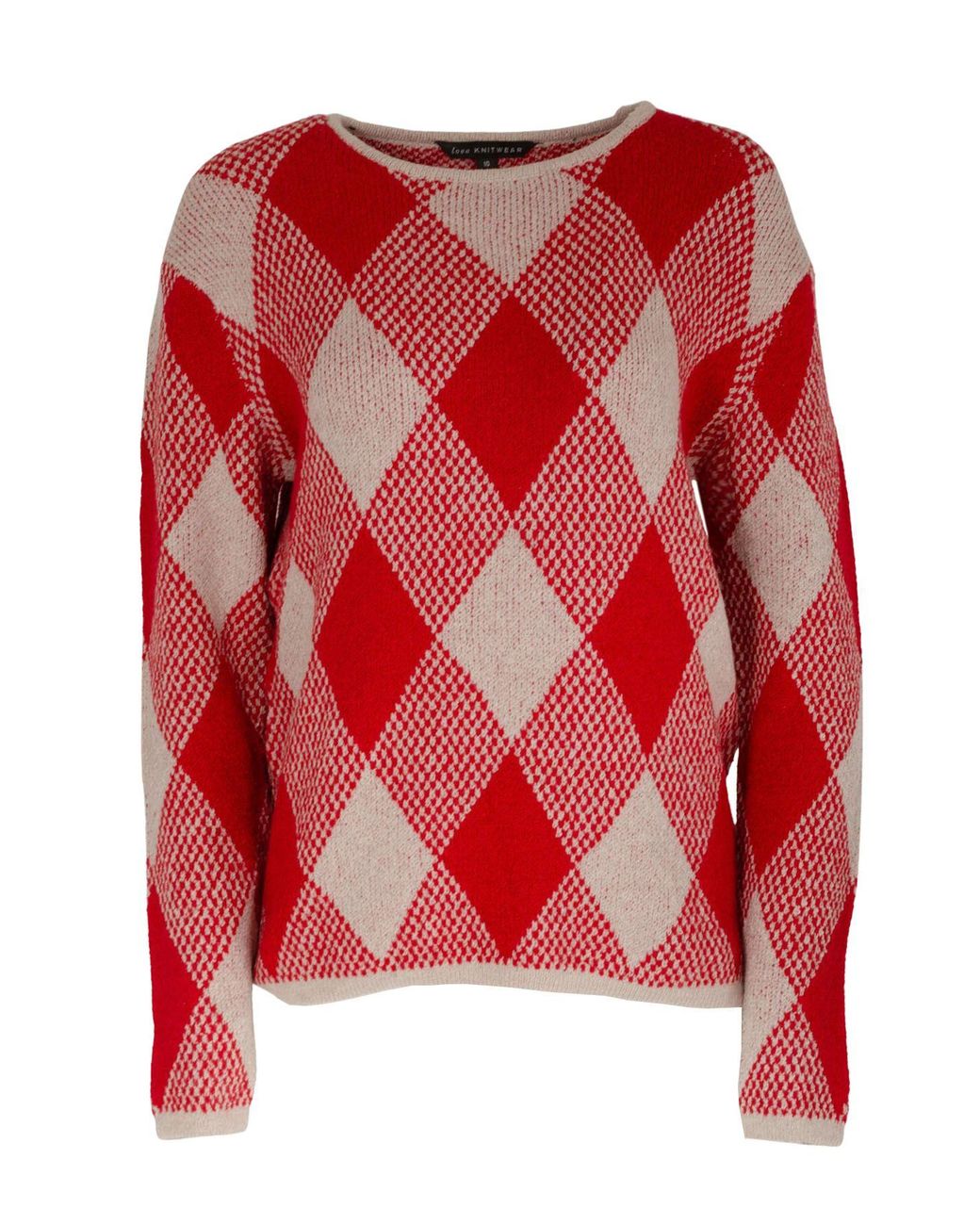 love knitwear Red Diamond Knit Jumper