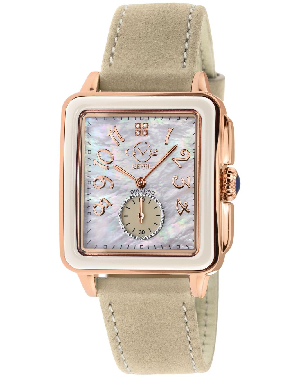 Gv2 Brown Bari Tortoise 9262 Swiss Quartz Mother Of Pearl Suede Diamond Watch