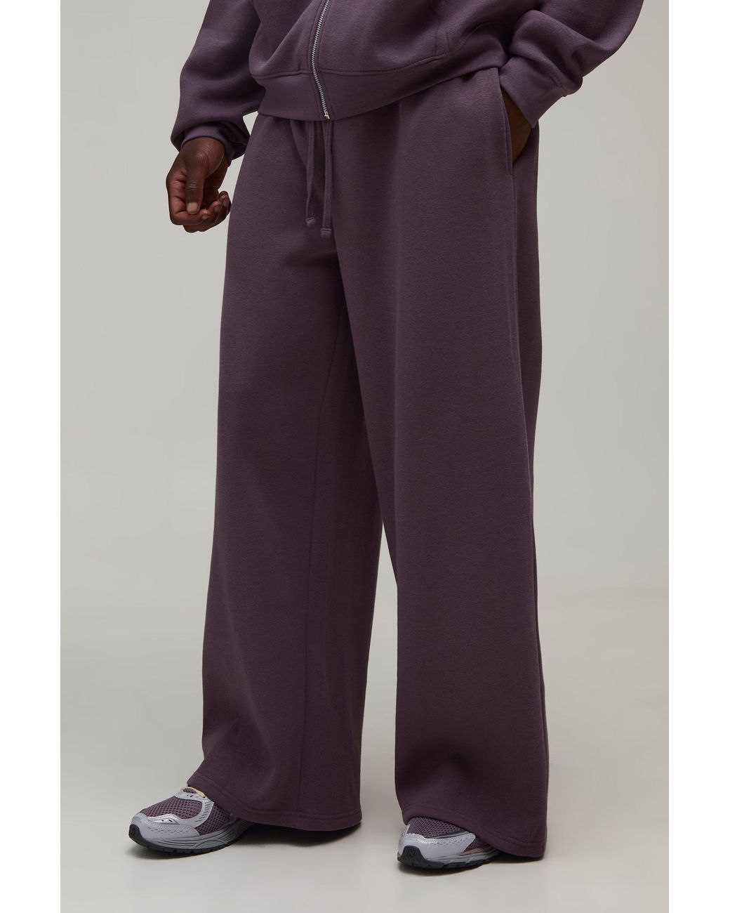 BoohooMAN Purple Tall Essential Extreme Wide Leg Jogger for men