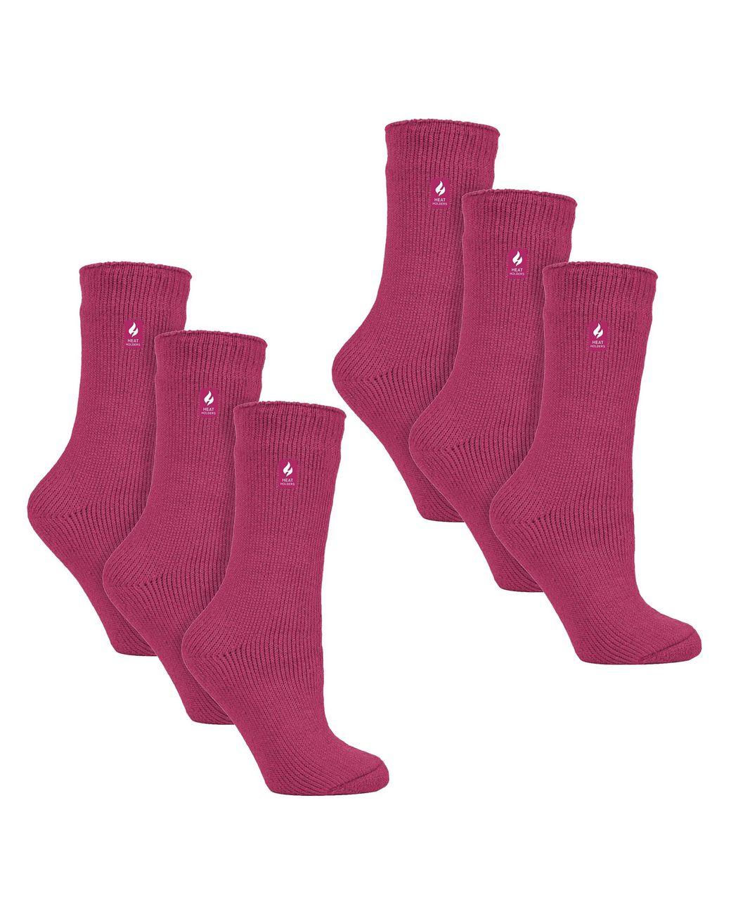 Heat Holders Purple 6 Pairs Ladies Original Thick Winter Thermal Socks