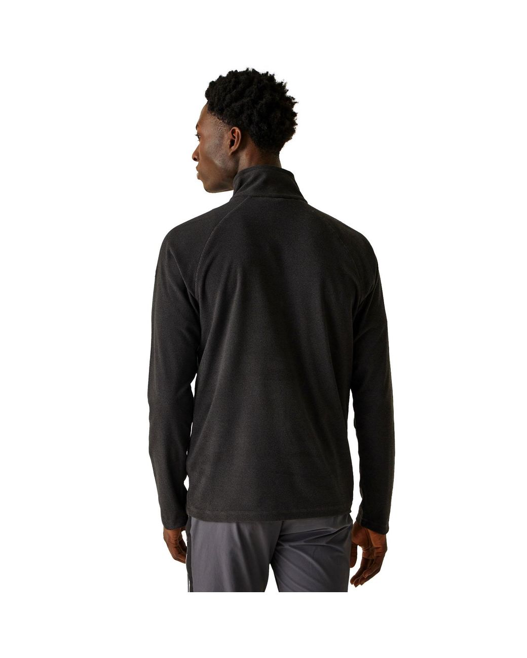 Regatta Black Montes Lightweight 1/2 Zip Mini Stripe Outdoor Fleece Pullover for men
