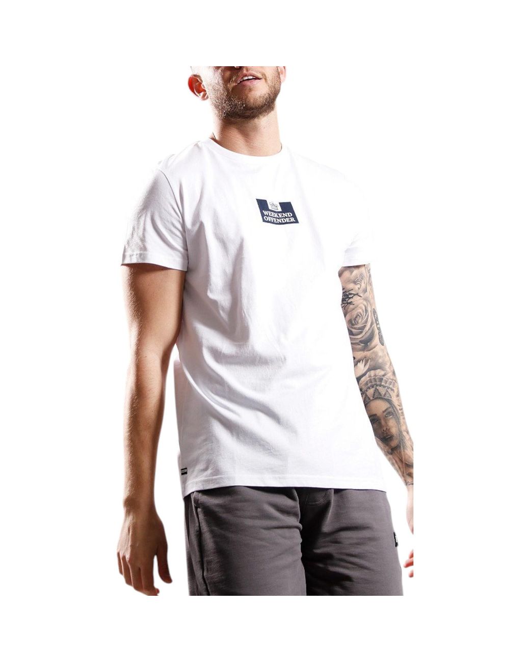 Weekend Offender White T Shirts Height Crew Neck Short Sleeve Cotton Summer New for men