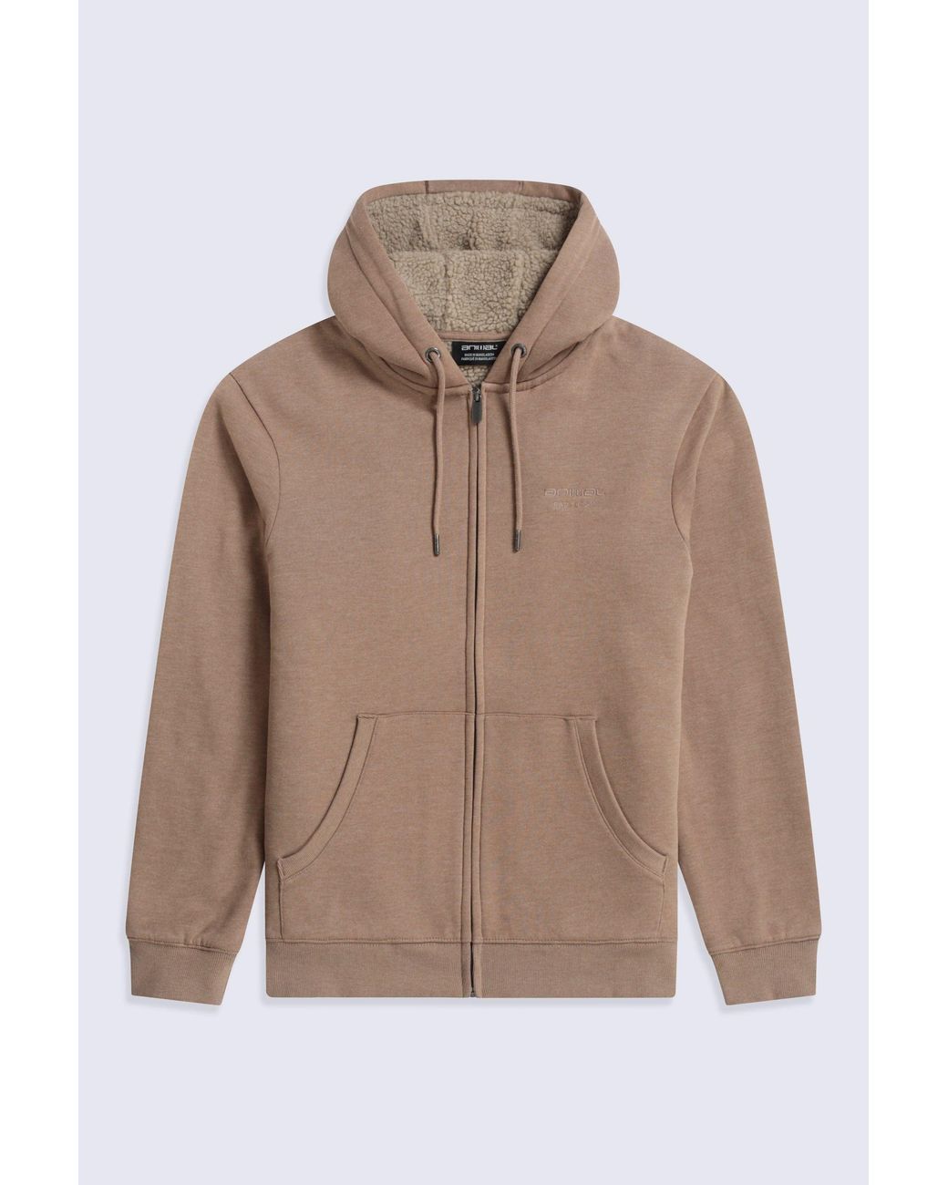 Mountain Warehouse Brown 'Samuel' Hoodie Sherpa Lined Drawcord Adjustable Hood Cosy Jumper for men