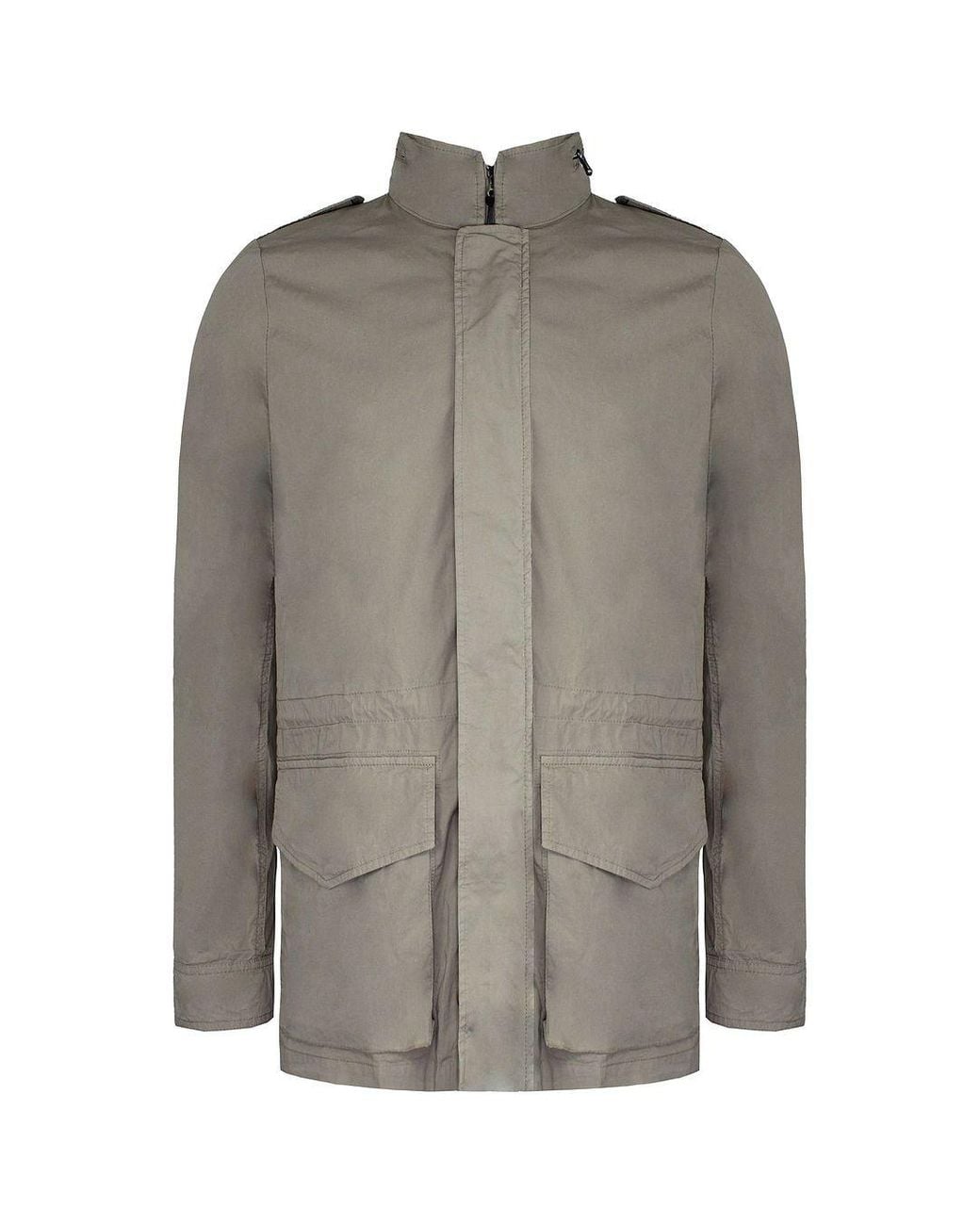 Hackett Gray Field Jacket Polyester/Polyamide for men