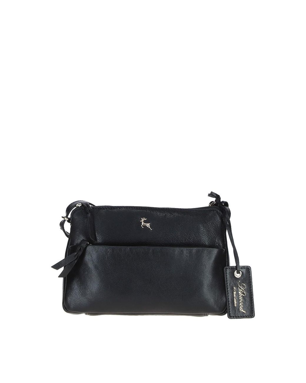 Ashwood Leather Black 'Rose' Elegant Crossbody Bag With Adjustable Strap
