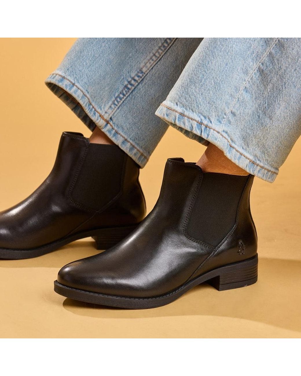 Hush Puppies Black Peyton Ankle Boot Boots Leather