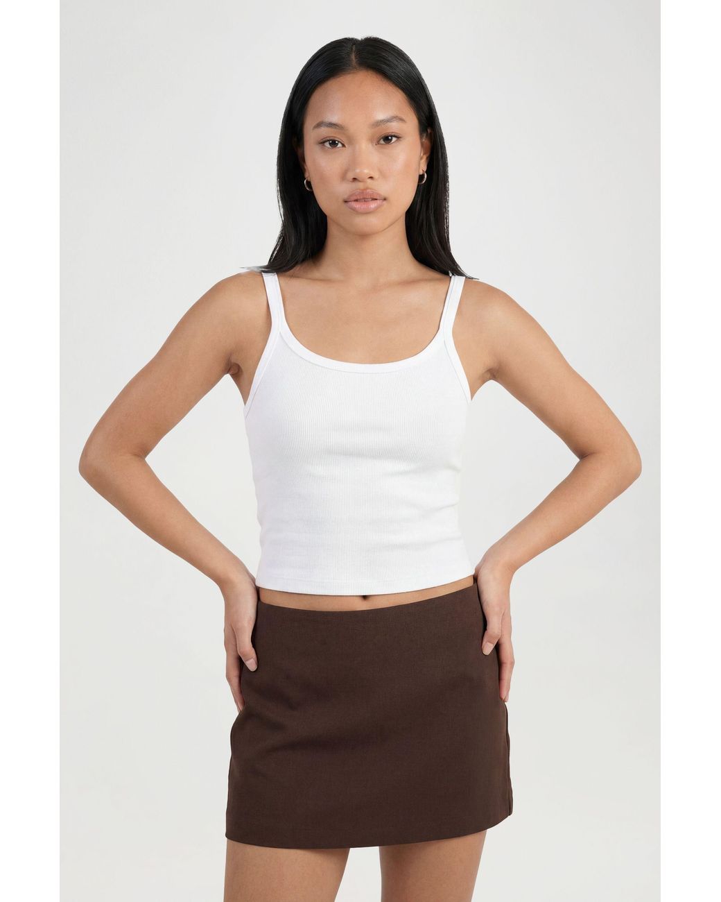 Boohoo White Tailored Mini Skirt