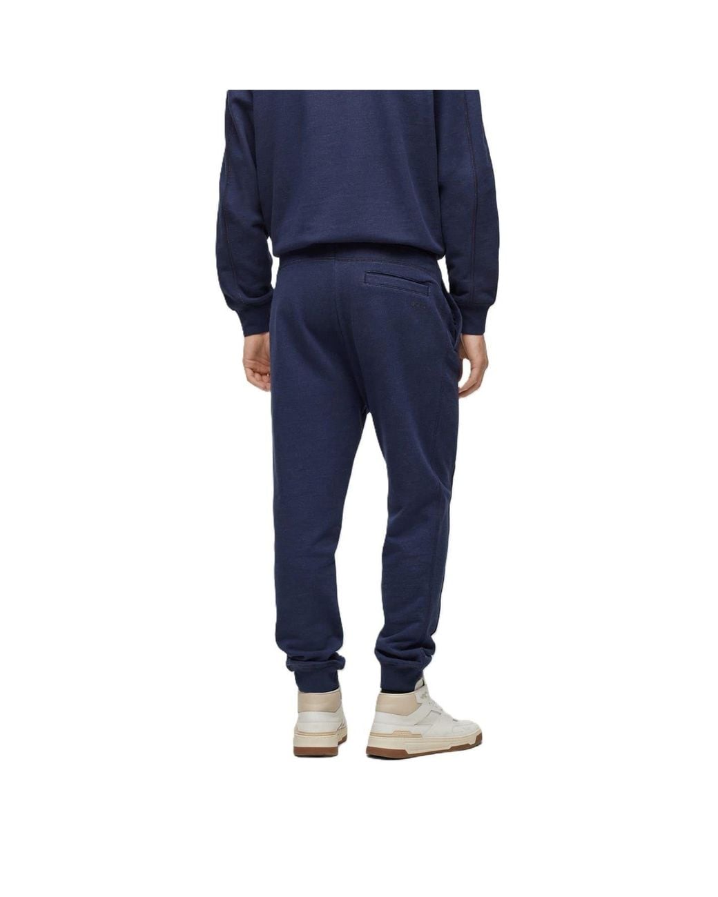 Boss Blue Seglitchstitch Solid Patterned Slim Joggers for men