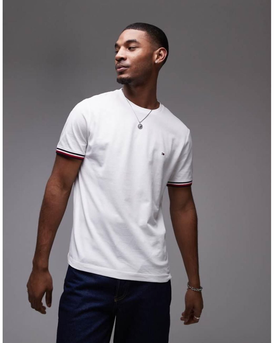 Tommy Hilfiger Gray Tipped T-Shirt for men