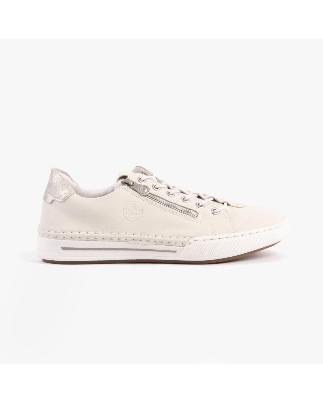 Rieker White L7250-80 Trainers Leather