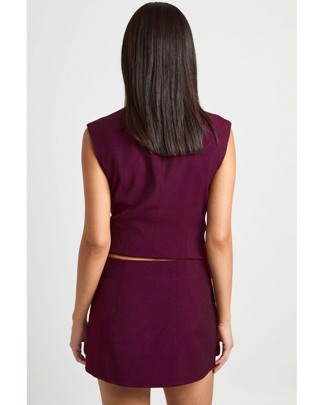 Boohoo Split Hem Tailored Mini Skirt