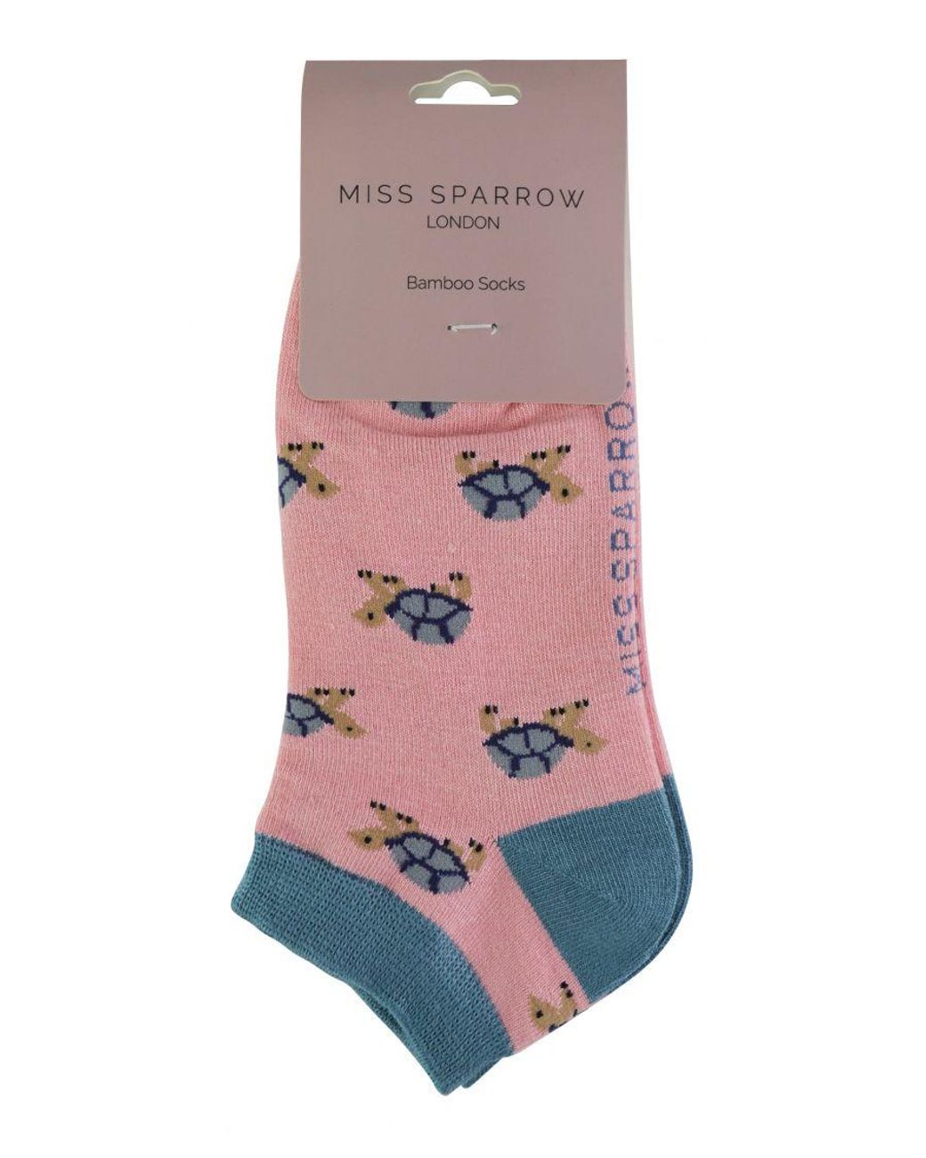 Miss Sparrow Blue Ladies Bamboo Trainer Socks