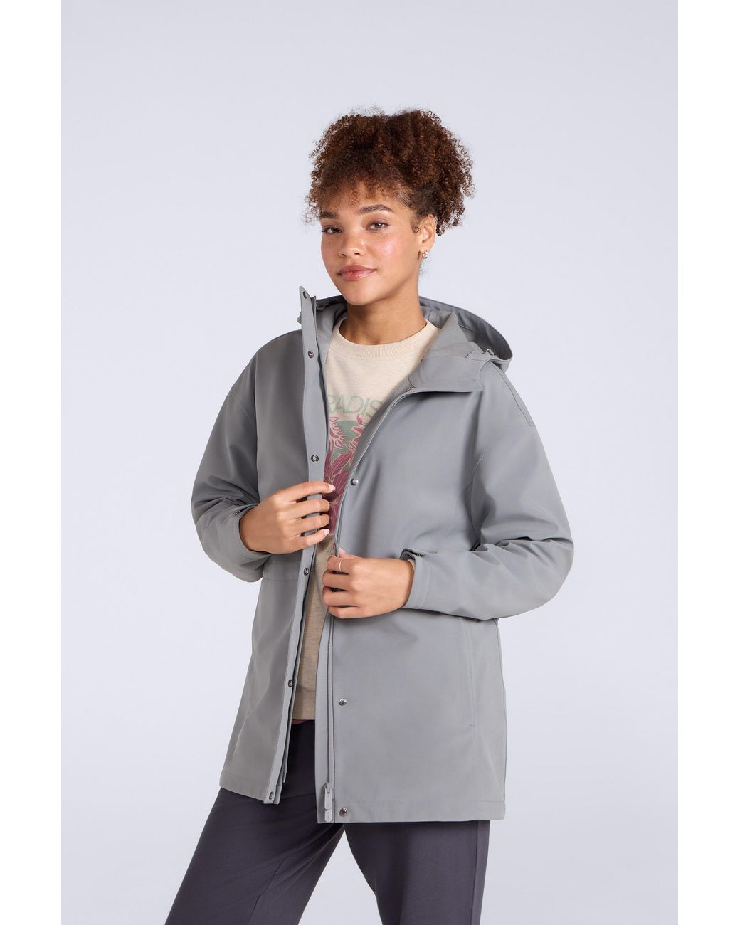 Mountain Warehouse Gray 'Otterly' Softshell Jacket Windproof Water-Resistant Breathable Layer Top