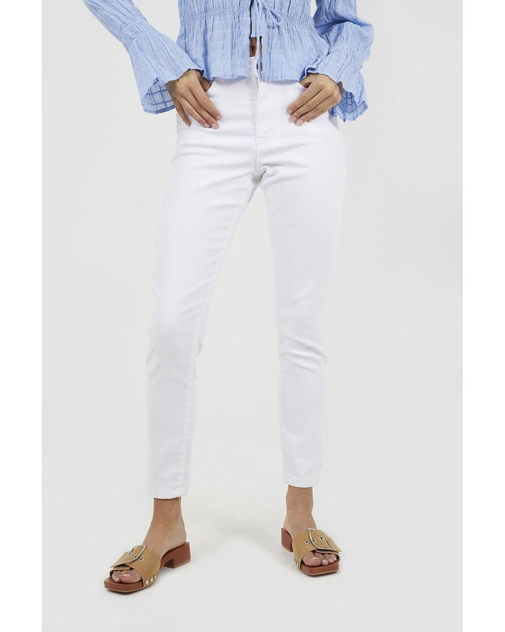 Brave Soul White High Waist Skinny Jeans With Stretch Cotton